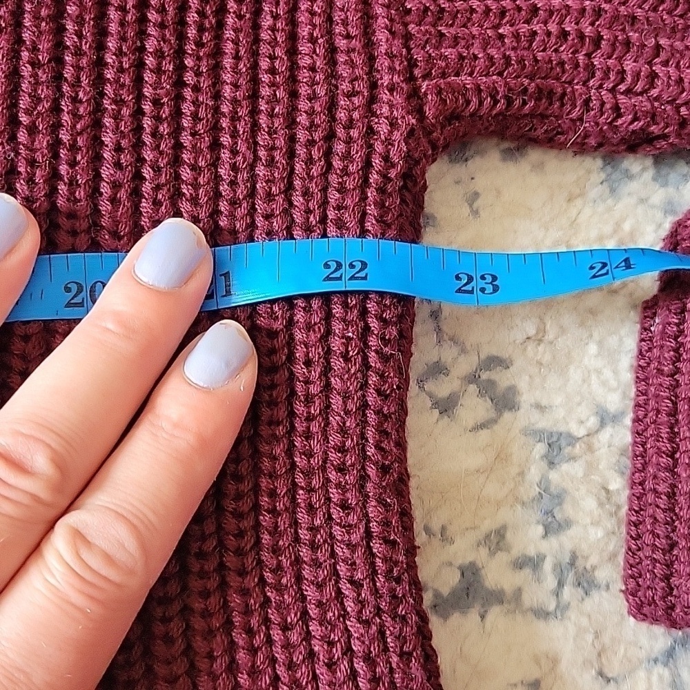 𝅺LORD & TAYLOR Burgundy Sweather US S - Picture 7 of 8